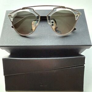 Christian Dior RG101BS 7JH Silver Bar Clear Frame Sunglasses Made in Italy